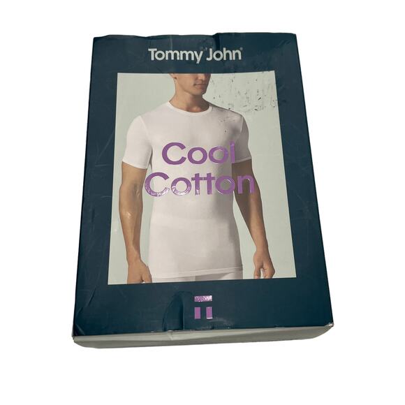 7-26 TOMMY JOHN Men's Top Crew Cool Cotton White 2XL - Picture 5 of 7